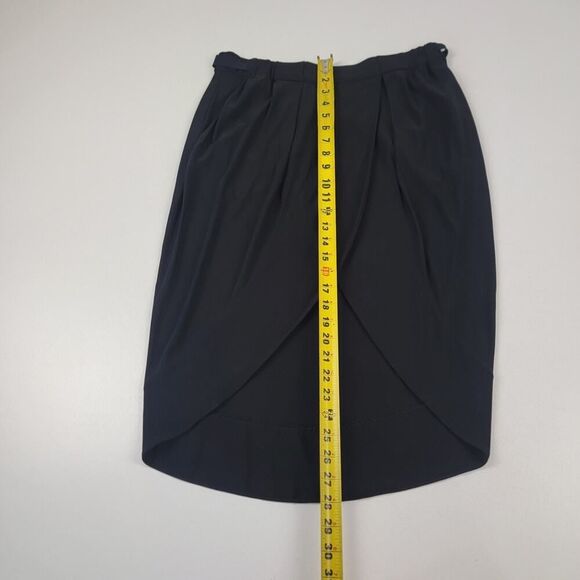 Diane Von Furstenberg Black Asymmetrical Knee Length Skirt Women's Size 6 - Picture 2 of 9